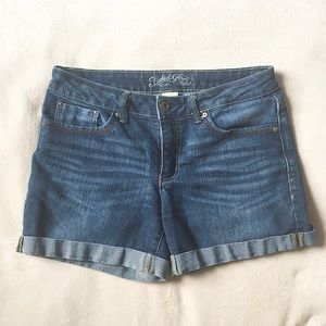 Denim, Blue Jean, Dark Denim, High Waisted Shorts